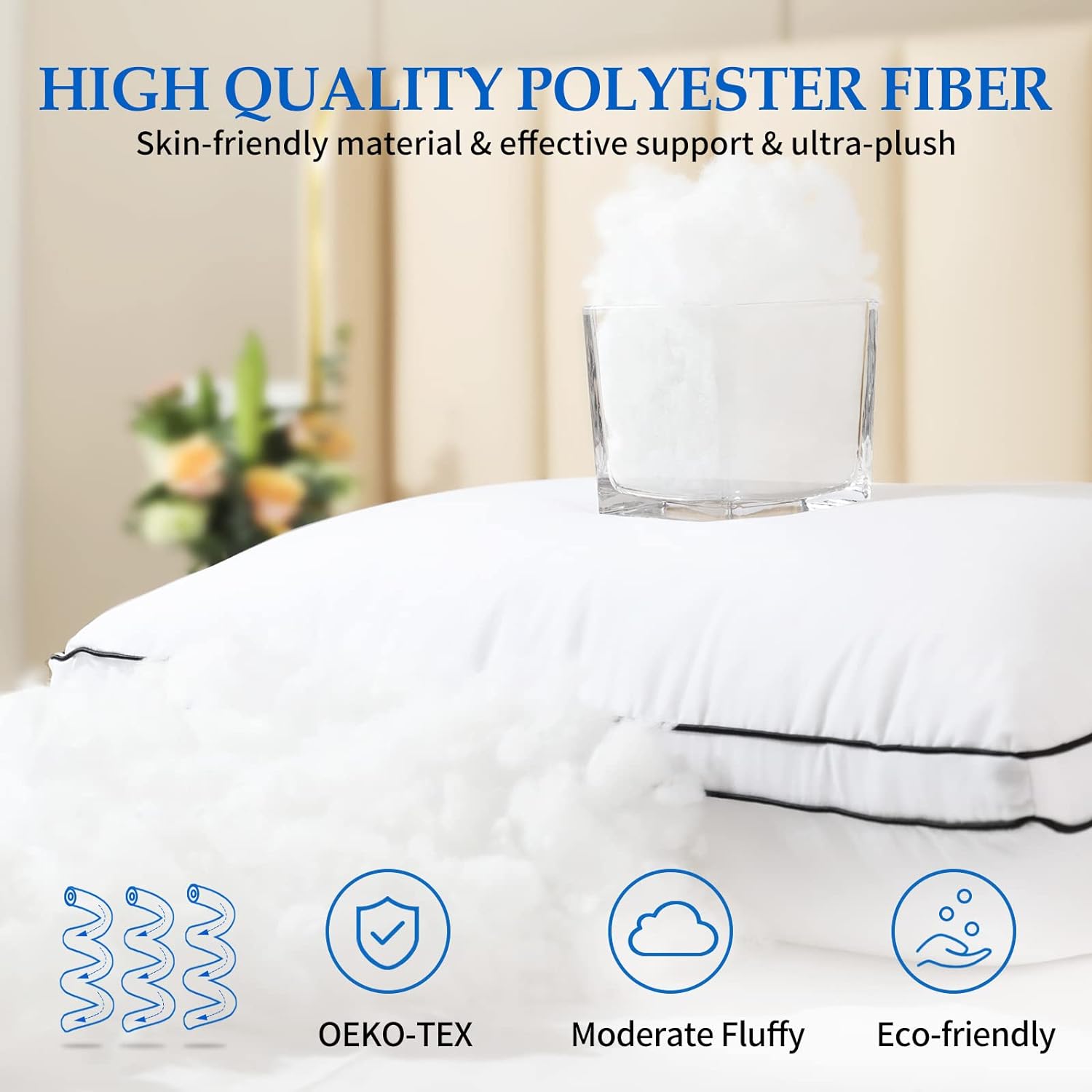Hotel Quality Down Alternative Gusseted King Pillow for Sleeping