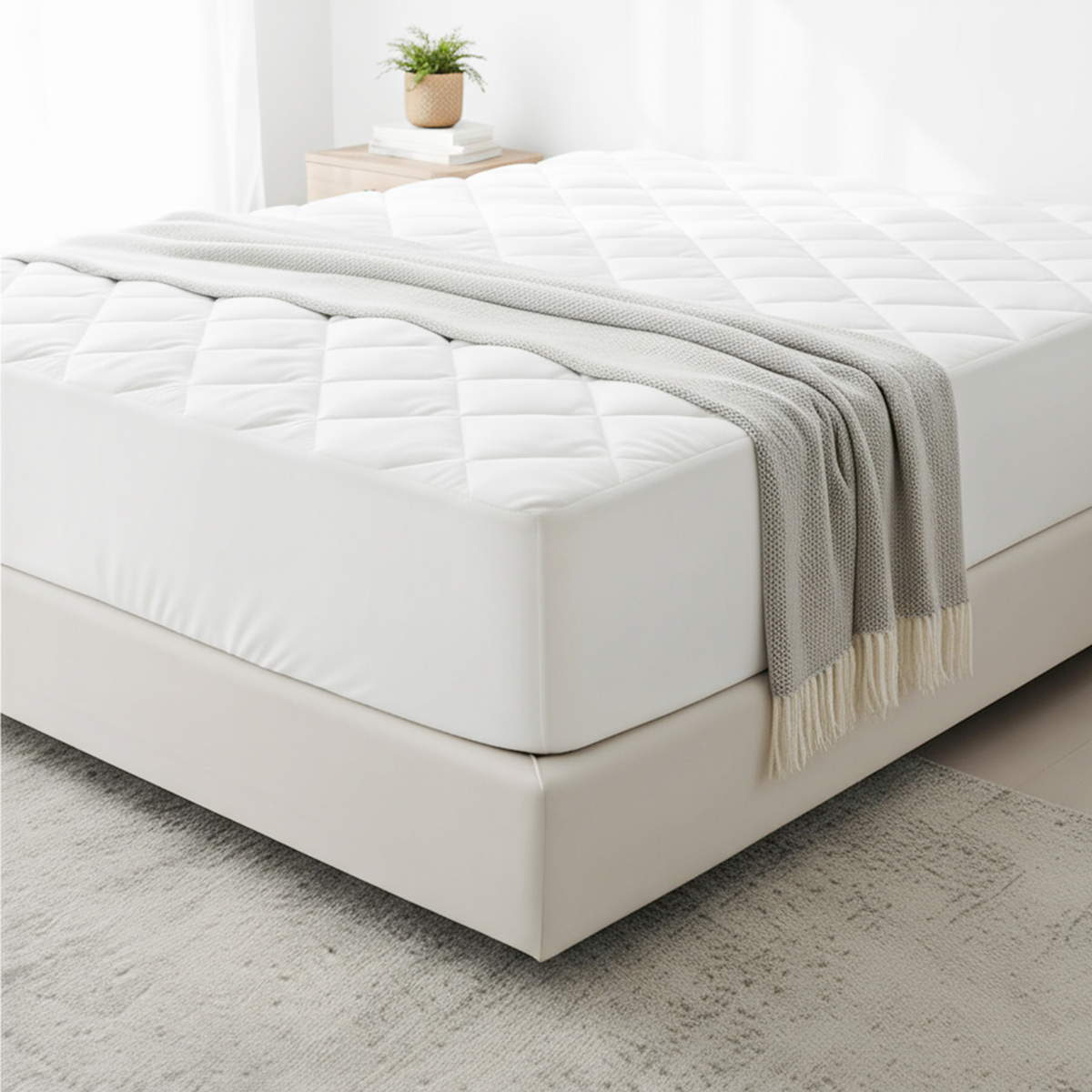 SnowLotus Quilted Mattress Protector, 60x40x11 cm, Elastic Fitted Mattress Cover with Allergen Barrier