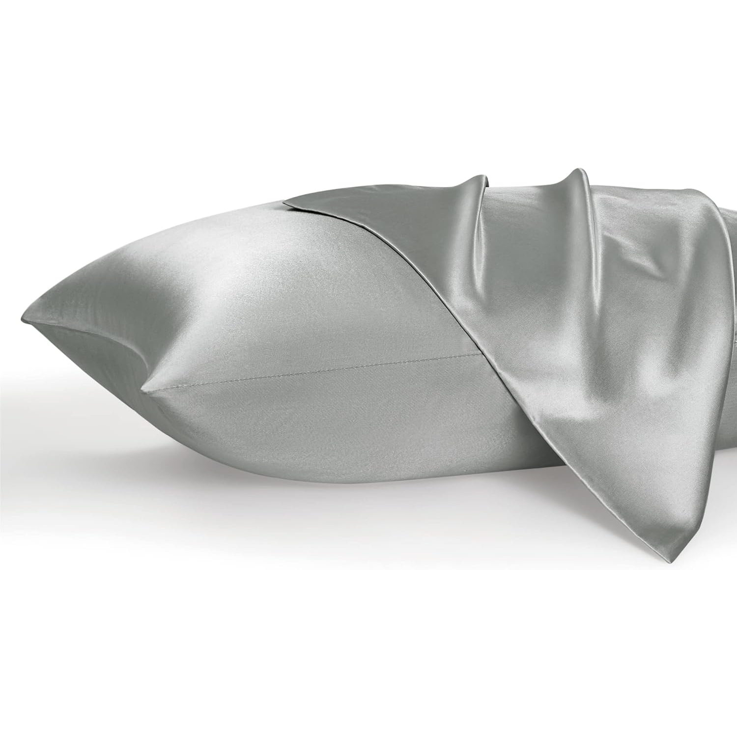 Satin Pillowcases, Pure White Cooling Pillow Case for Sleeping Women with Envelope Closure, Gifts for Women Men