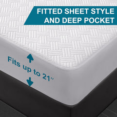 Waterproof Mattress Protector Full Size - Breathable, Noiseless, Ultra-Soft Bed Cover