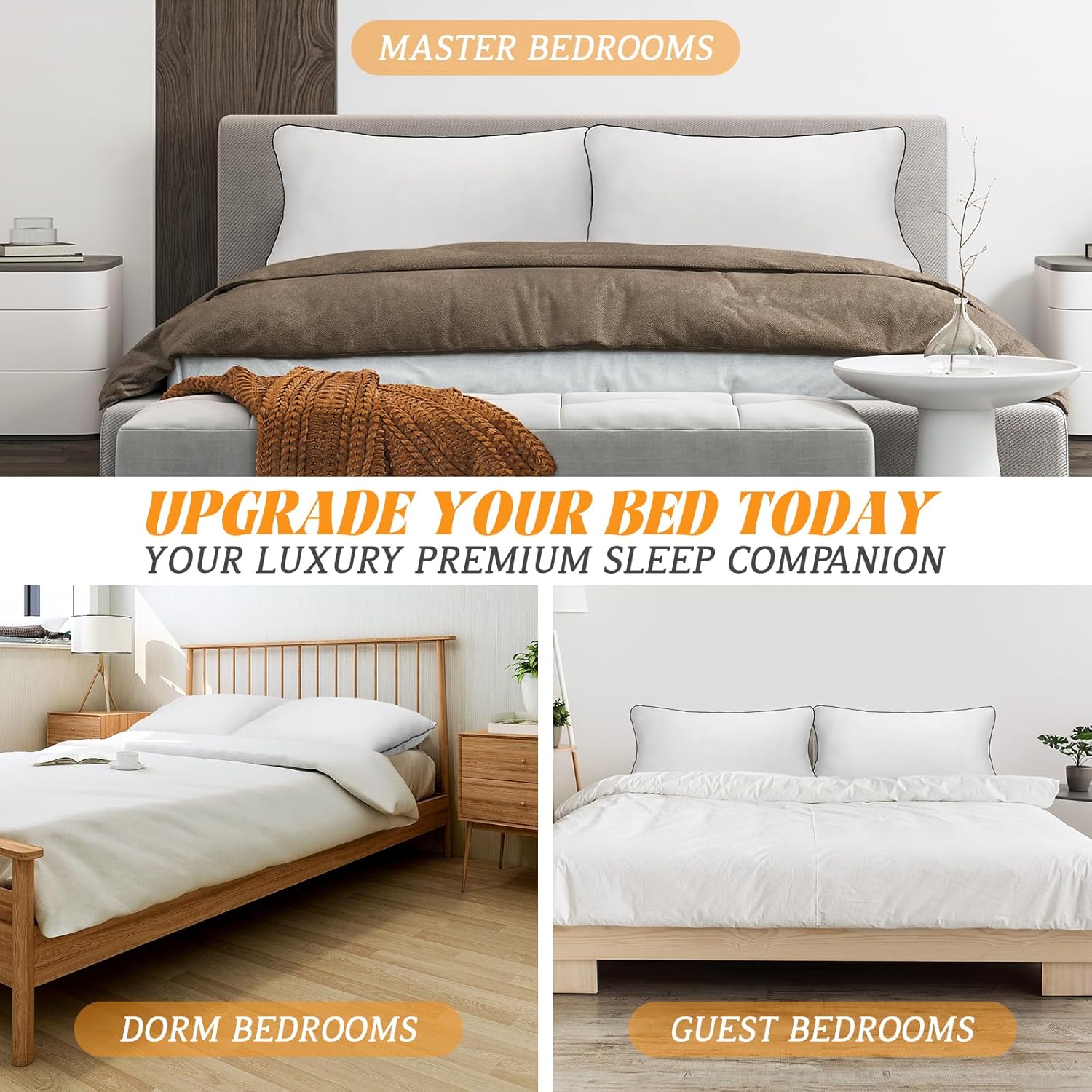 Supportive Down Alternative Hotel Collection Pillows for Side and Back Sleepers