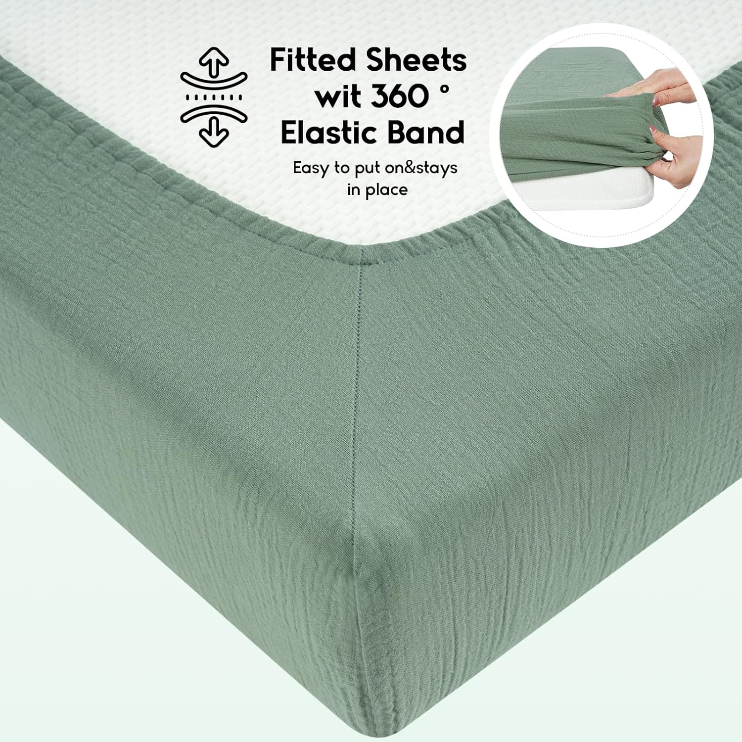 Crib Sheets for Boys Girls 100% Cotton Fitted Baby Crib Sheet 2 Pack Soft and Breathable for Standard Crib Mattress & Toddler Mattress