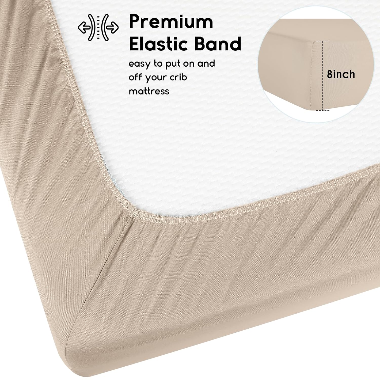 Crib Sheets for Boys Girls, Fitted Crib Sheet 2 Pack for Standard Crib and Toddler Mattress