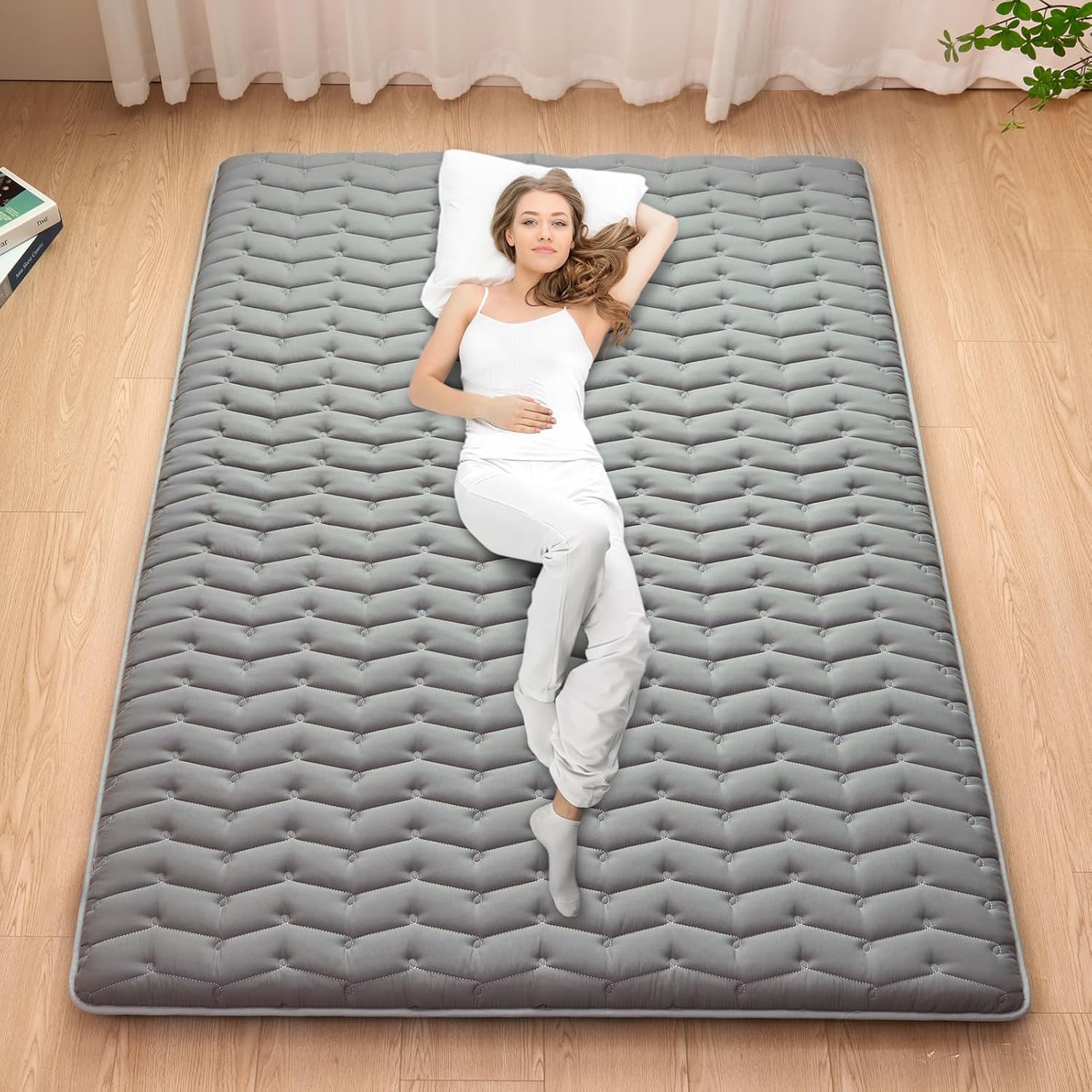 Premium Foam Japanese Futon Floor Mattress Twin Size 39"x 80",100% High Density Foam Comfortable Floor Mattress