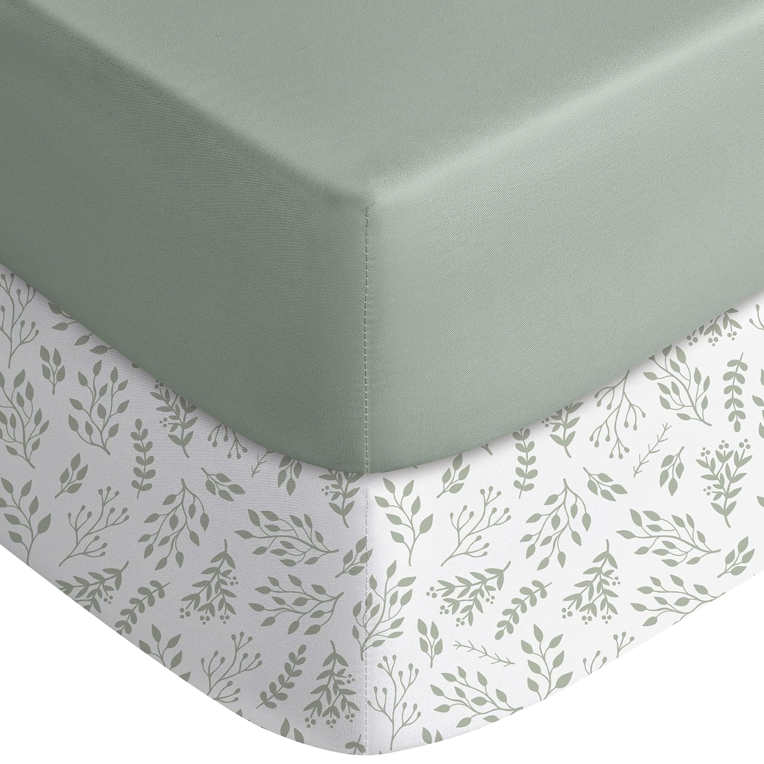 Crib Sheets for Boys Girls, Fitted Crib Sheet 2 Pack for Standard Crib and Toddler Mattress
