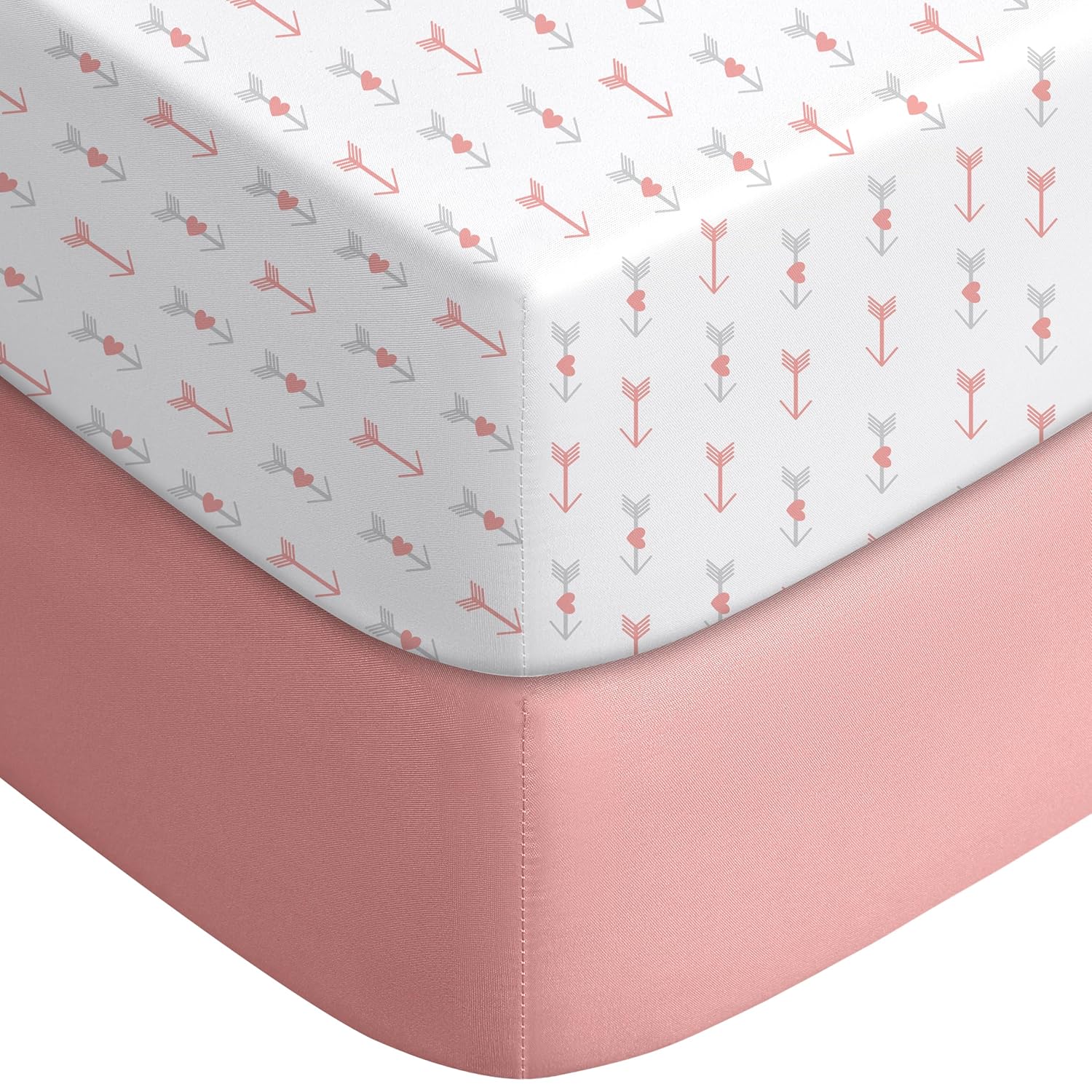 Crib Sheets for Boys Girls, Fitted Crib Sheet 2 Pack for Standard Crib and Toddler Mattress