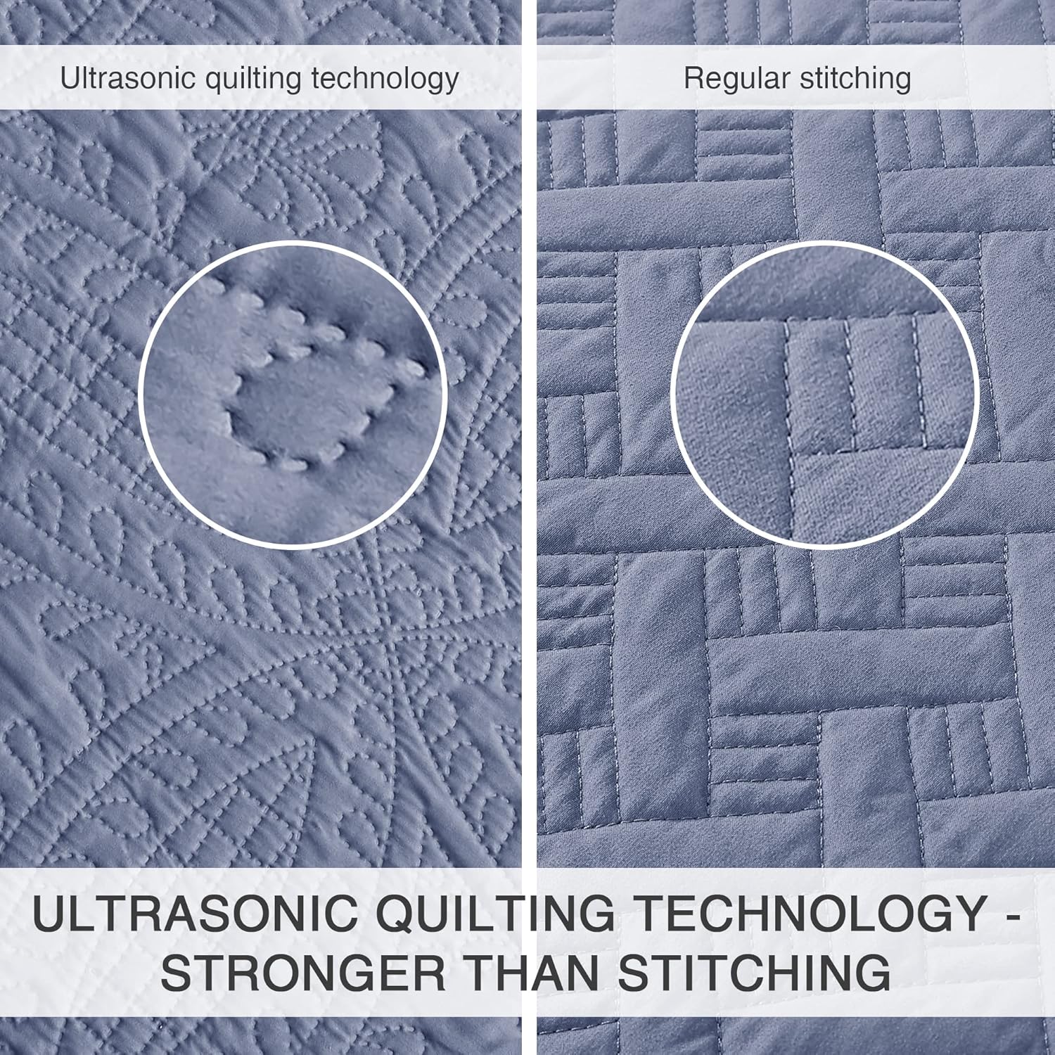 Quilts for Queen Bed Blue Bedspreads - Soft Bed Summer Lightweight Bedspread Comforter - Modern Style Coin Pattern Coverlet for All Season - 3 Pieces (1 Quilt, 2 Pillow Shams)