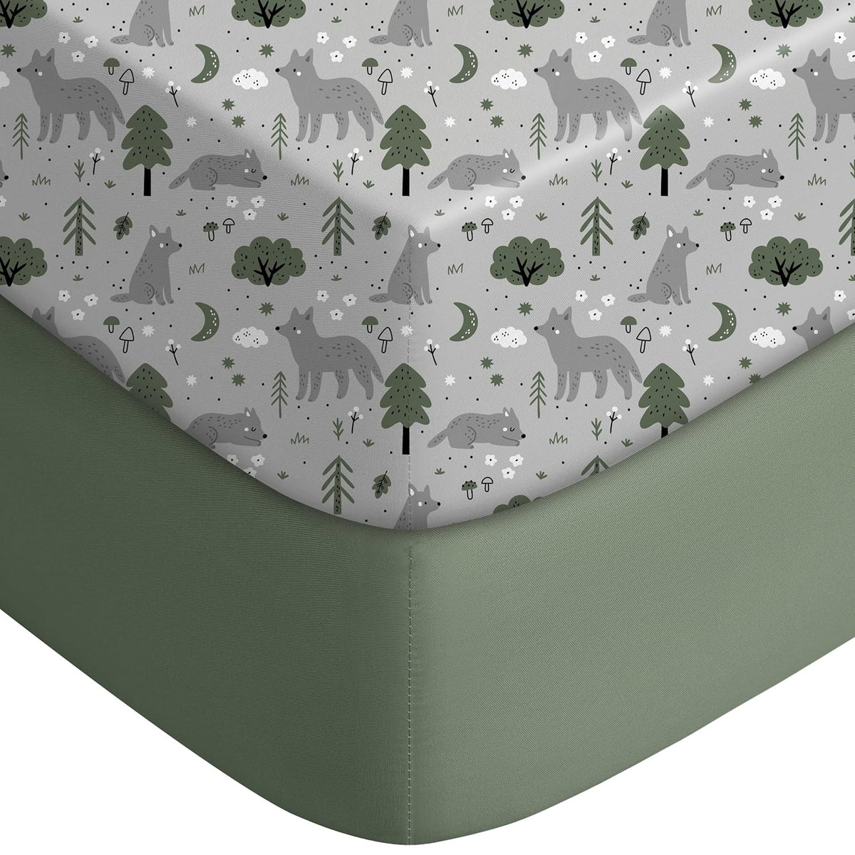 Crib Sheets for Boys Girls, Fitted Crib Sheet 2 Pack for Standard Crib and Toddler Mattress