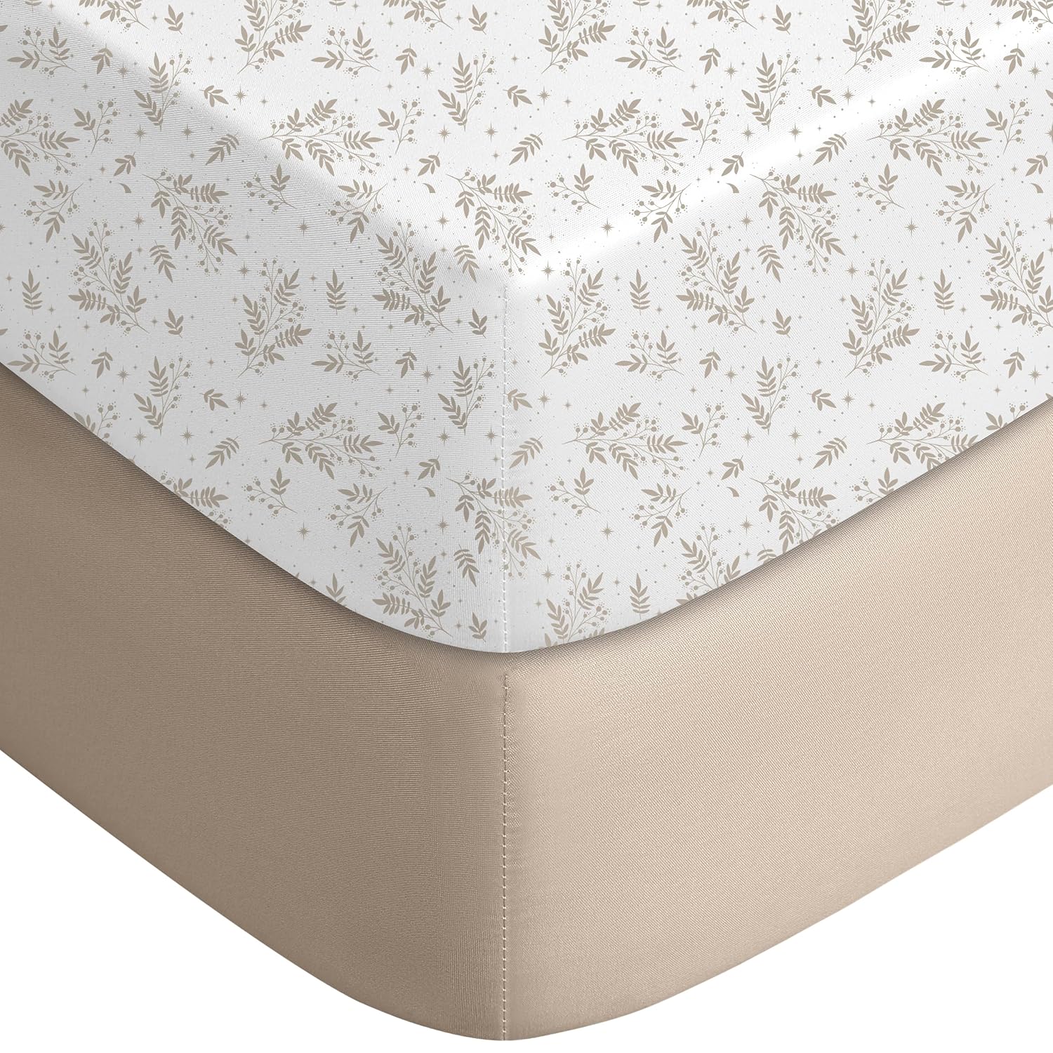 Crib Sheets for Boys Girls, Fitted Crib Sheet 2 Pack for Standard Crib and Toddler Mattress